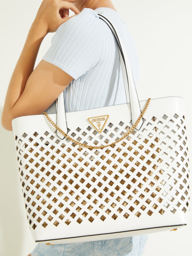 Guess Aqua Women's Tote Bags White | 7182-RZKUP