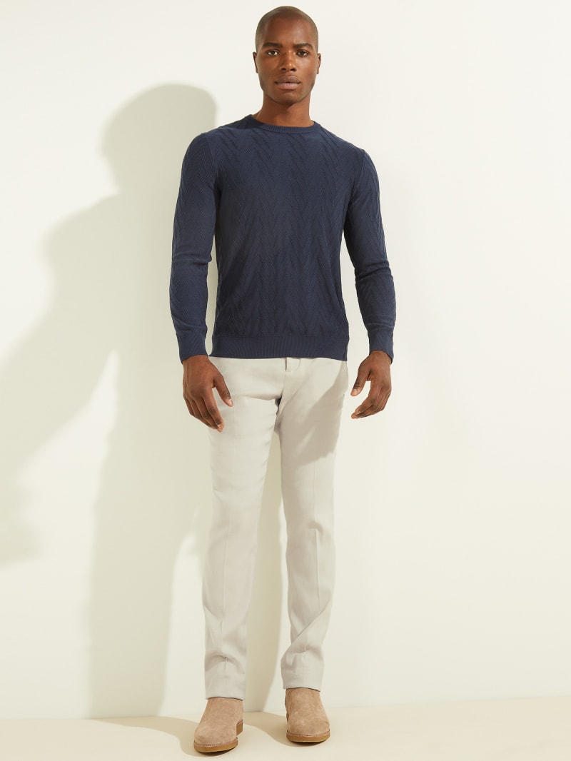 Guess Arrow Stitch Crewneck Men's Sweaters Blue | 8976-TDBEG