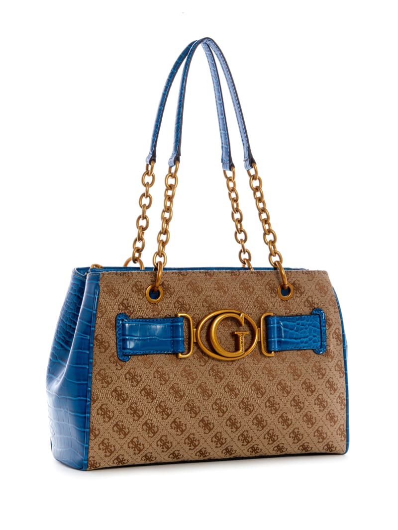 Guess Aviana Luxury Women's Satchel Bags Blue | 2154-QBHIZ