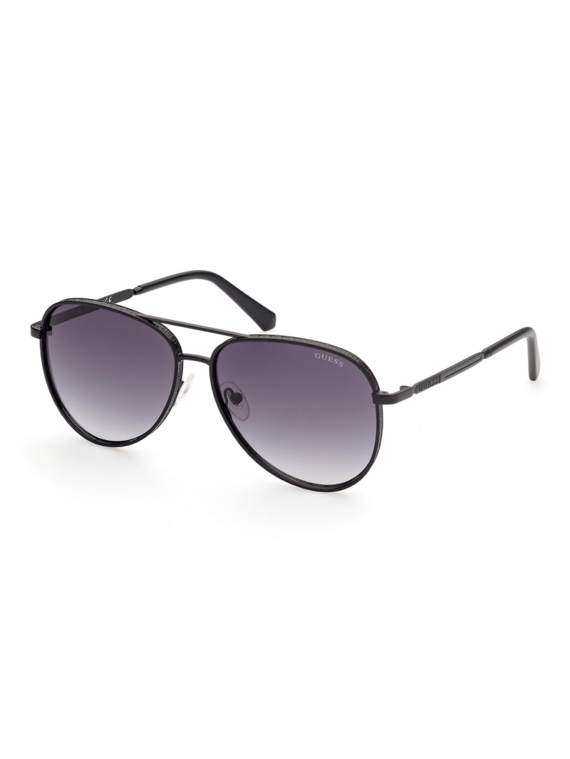 Guess Aviator Men's Sunglasses Black | 3567-ONIGE