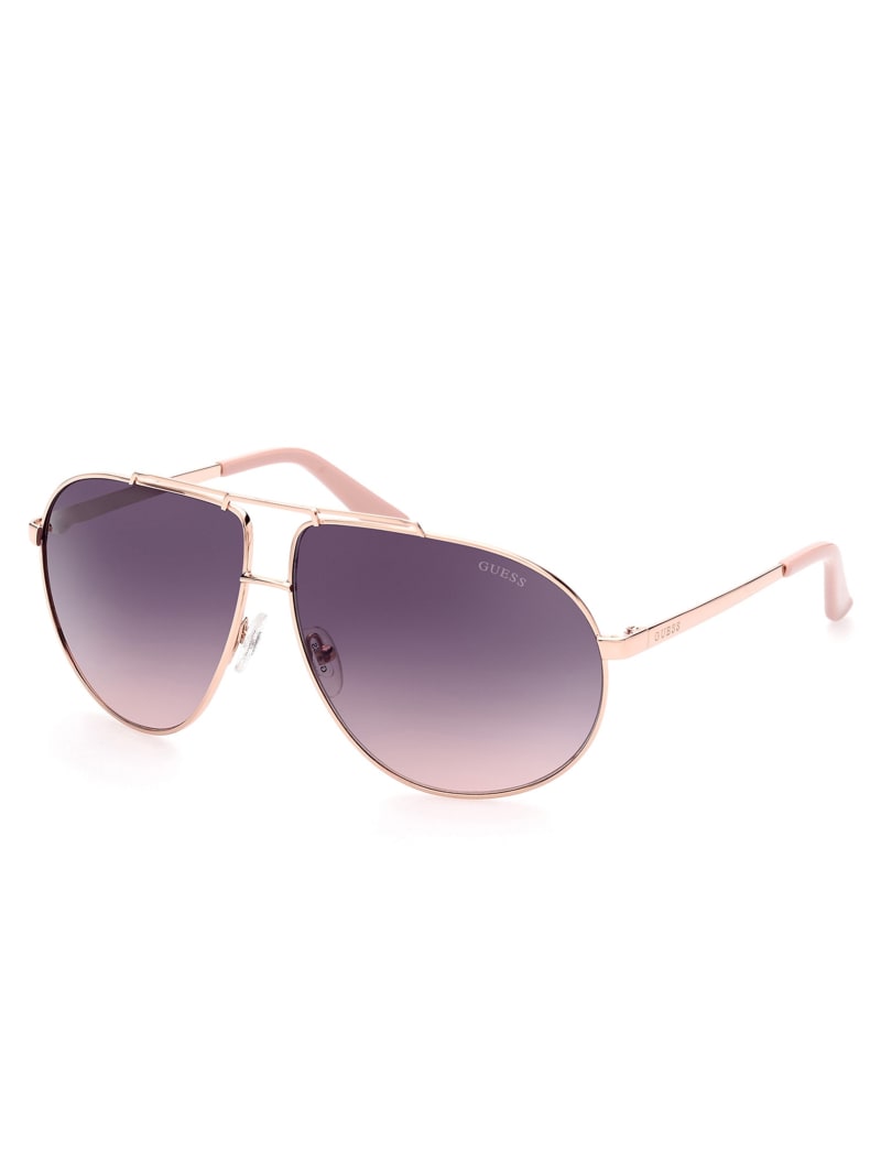 Guess Aviator Metal Women's Sunglasses White / Gold | 4895-OBPRV