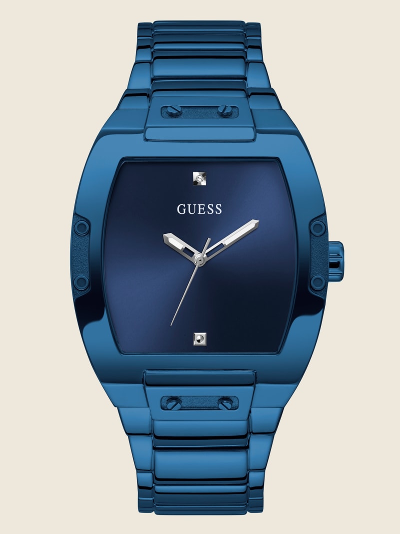 Guess Blue and Diamond Analog Men\'s Watches Blue | 1257-CJBTY