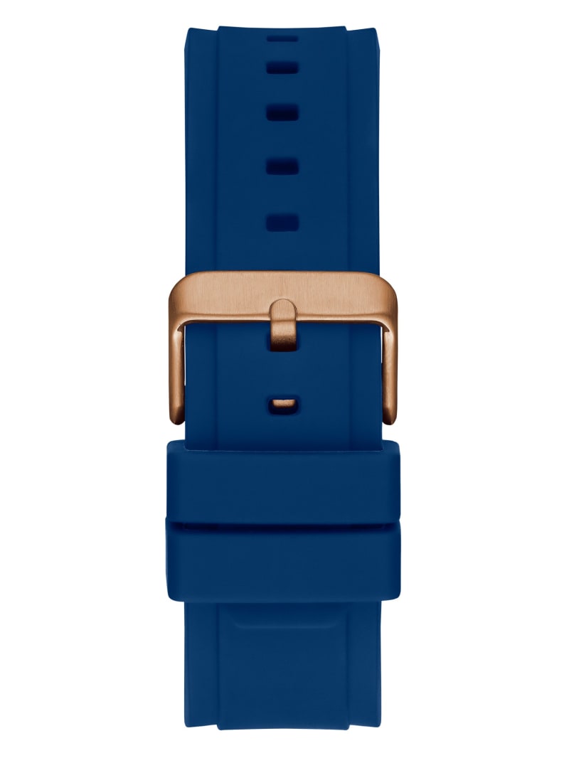 Guess Blue and Rose Gold-Tone Multifunction Men's Watches Blue | 5194-YCAMQ