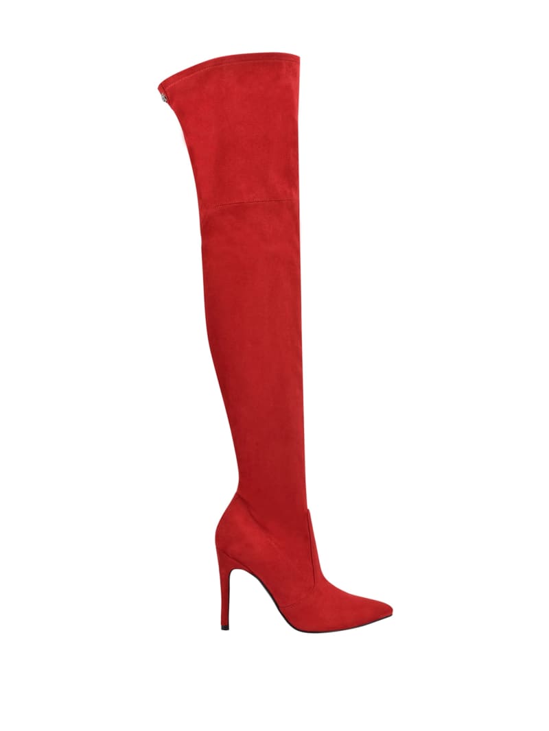 Guess Bonis Faux-Suede Over-the-Knee Women's Boots Red | 3672-TVNZO