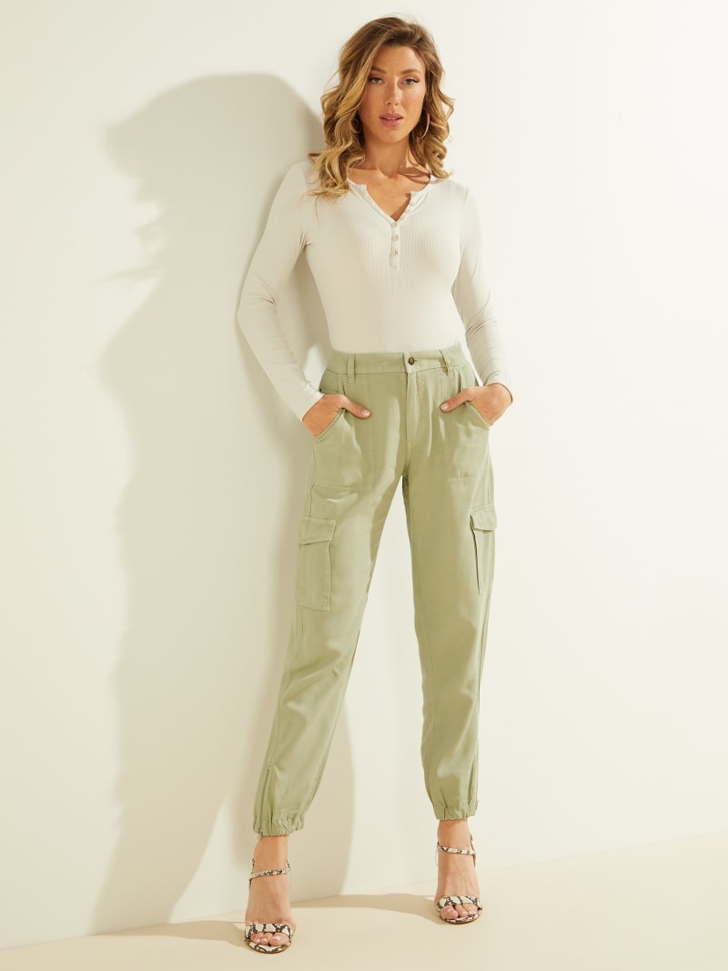 Guess Bowie Chino Cargos Women's Pants Light Green | 5261-TNJIY