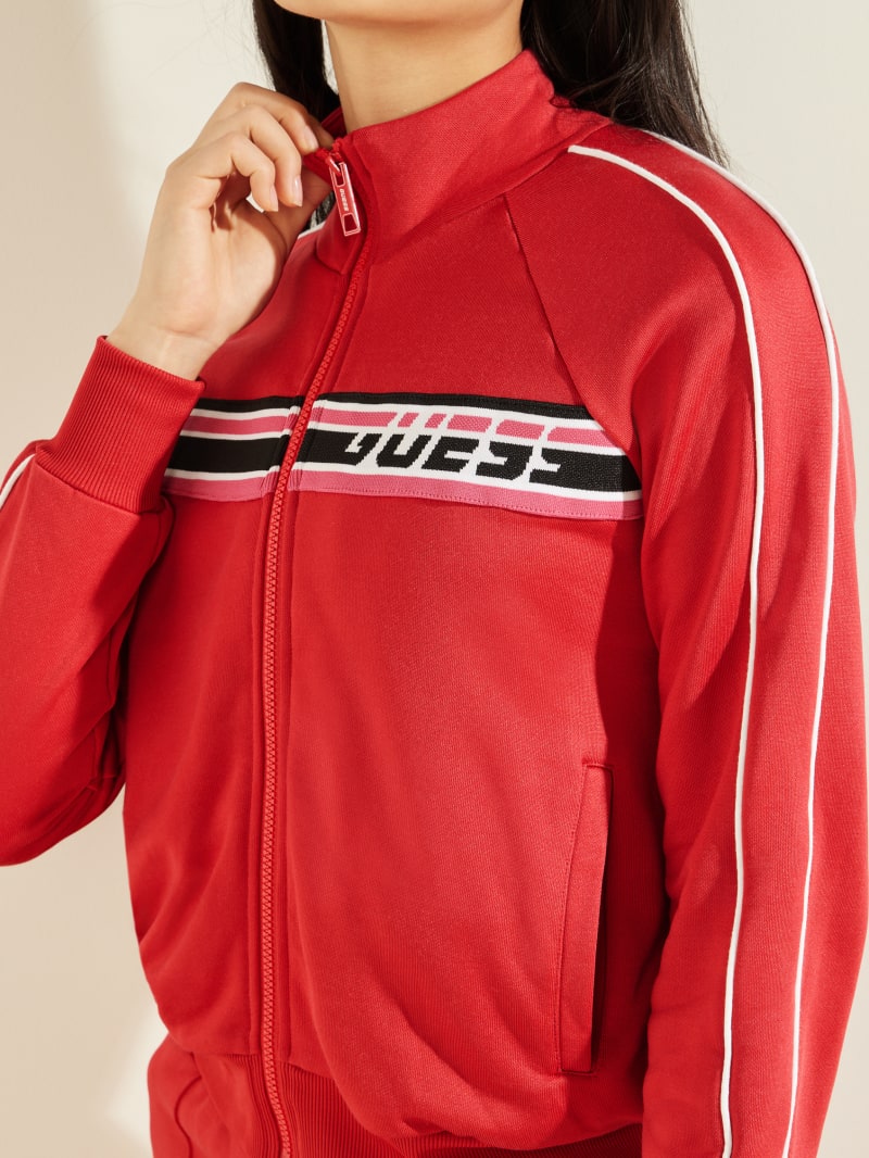 Guess Brianna Zip-Up Women's Jackets Red | 7852-NTLFP