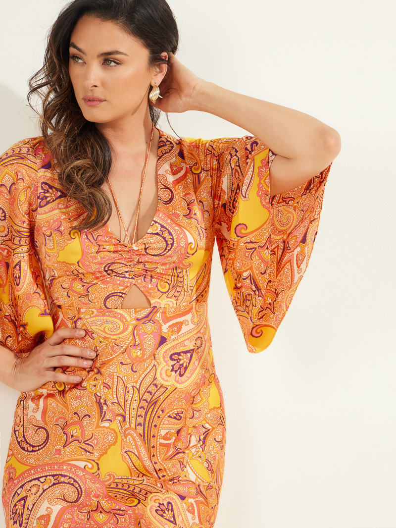 Guess Cabo Paisley Women's Dress Orange | 5798-GLDQA