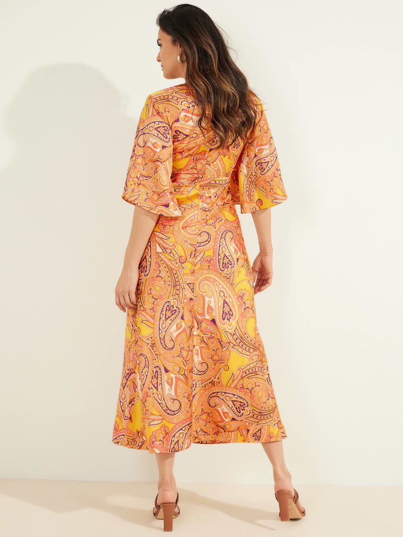 Guess Cabo Paisley Women's Dress Orange | 5798-GLDQA