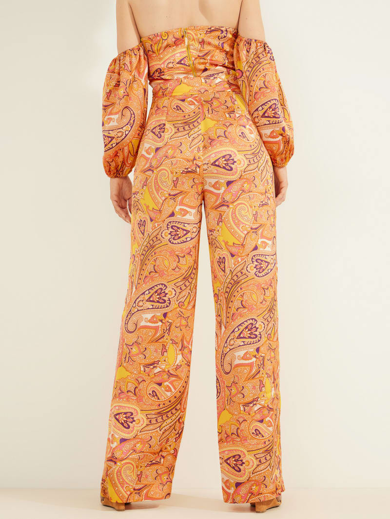 Guess Cabo Paisley Women's Pants Orange | 6148-YFVUT