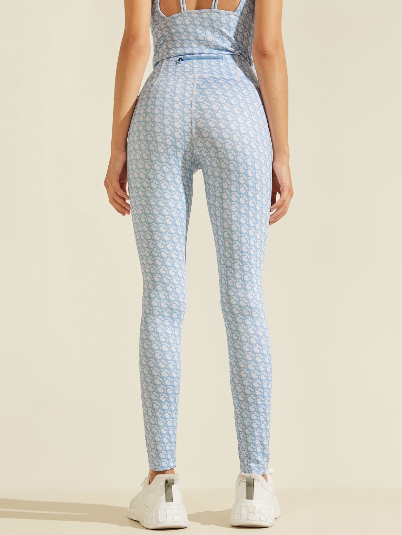 Guess Caitlin Logo Print Leggings Women's Pants Blue | 2173-KVBFL