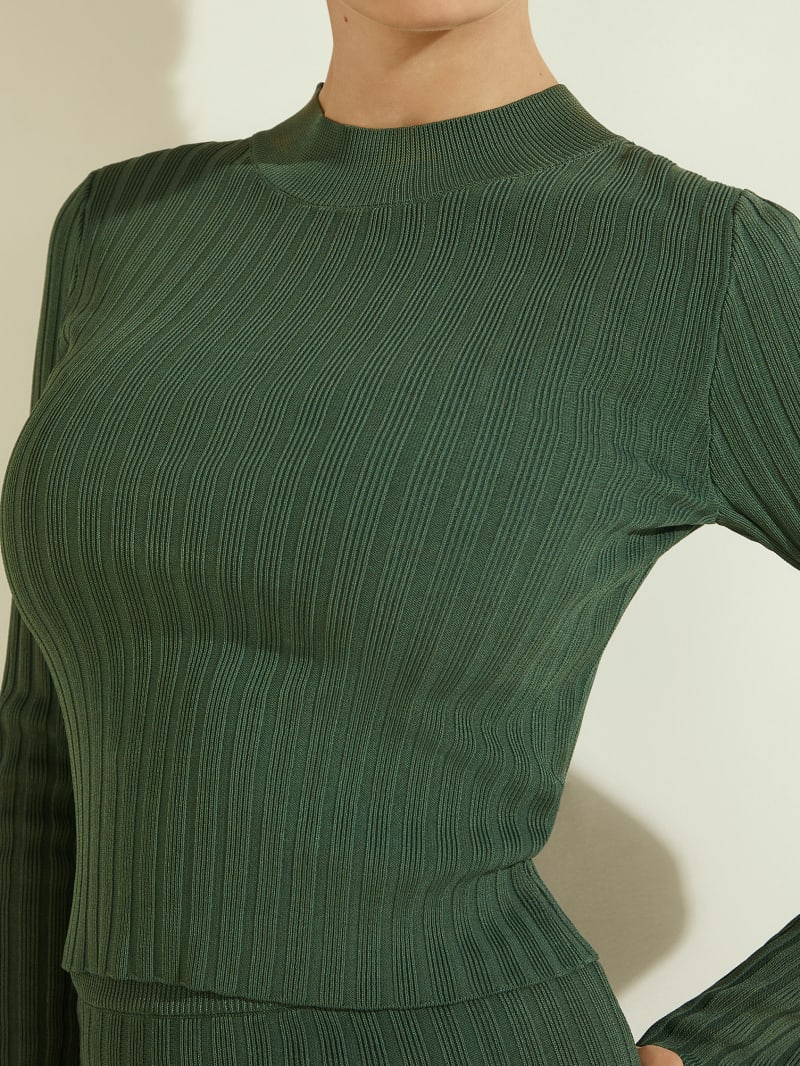 Guess Caren Ribbed Women's Sweaters Green | 4327-TPKGI