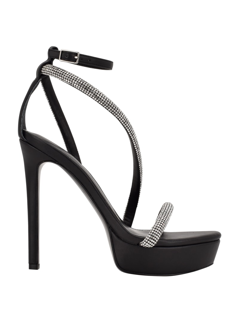 Guess Casidee Rhinestone Platform Women's Heels Black | 1289-DXFSP