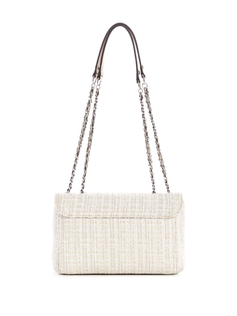 Guess Cessily Convertible Tweed Women's Crossbody Bags White | 6478-NAYFT