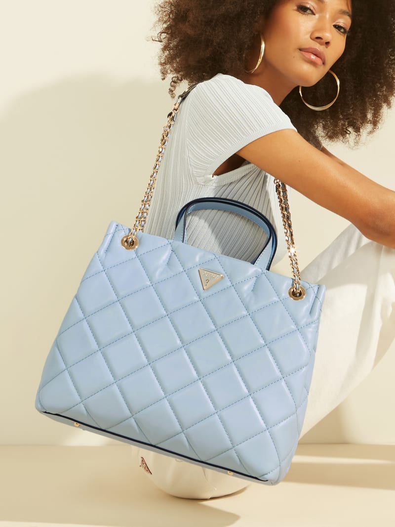 Guess Cessily Girlfriend Women's Tote Bags Blue | 0768-KVTGP