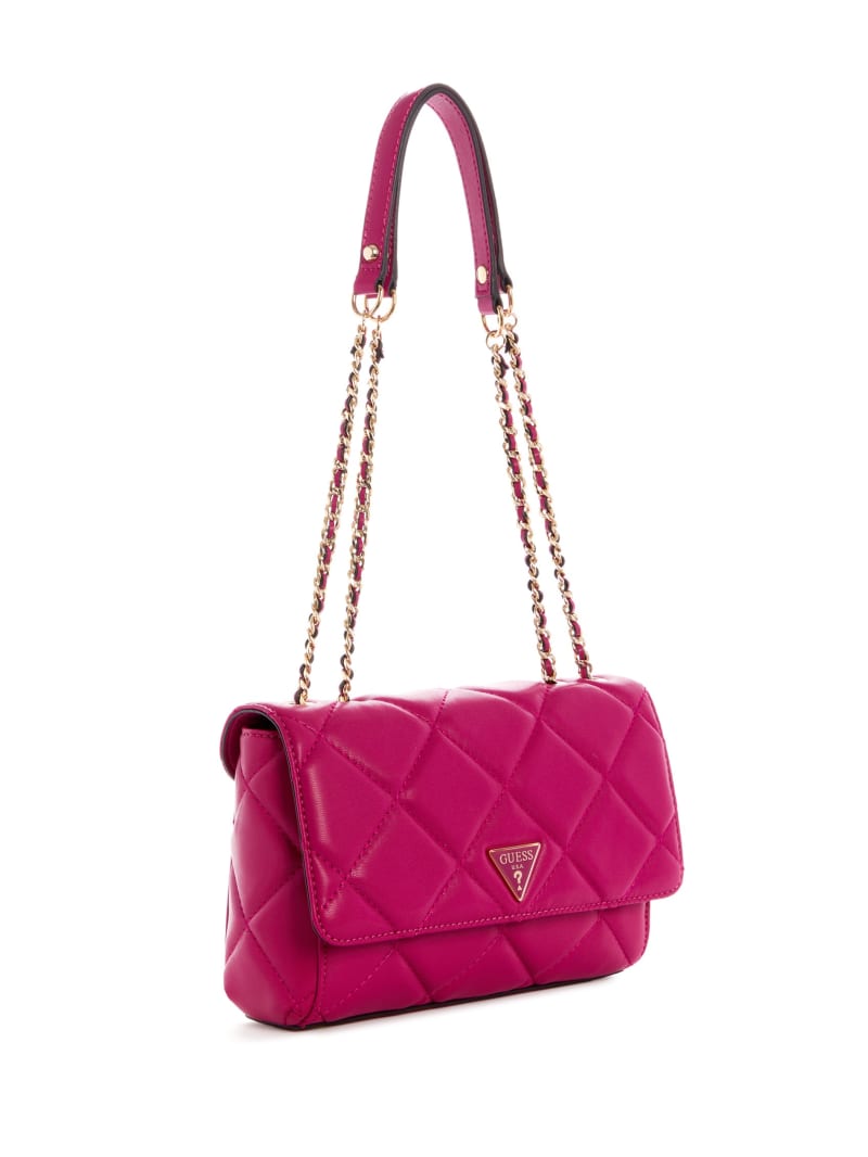 Guess Cessily Quilted Convertible Women's Crossbody Bags Fuchsia | 0713-WILZE