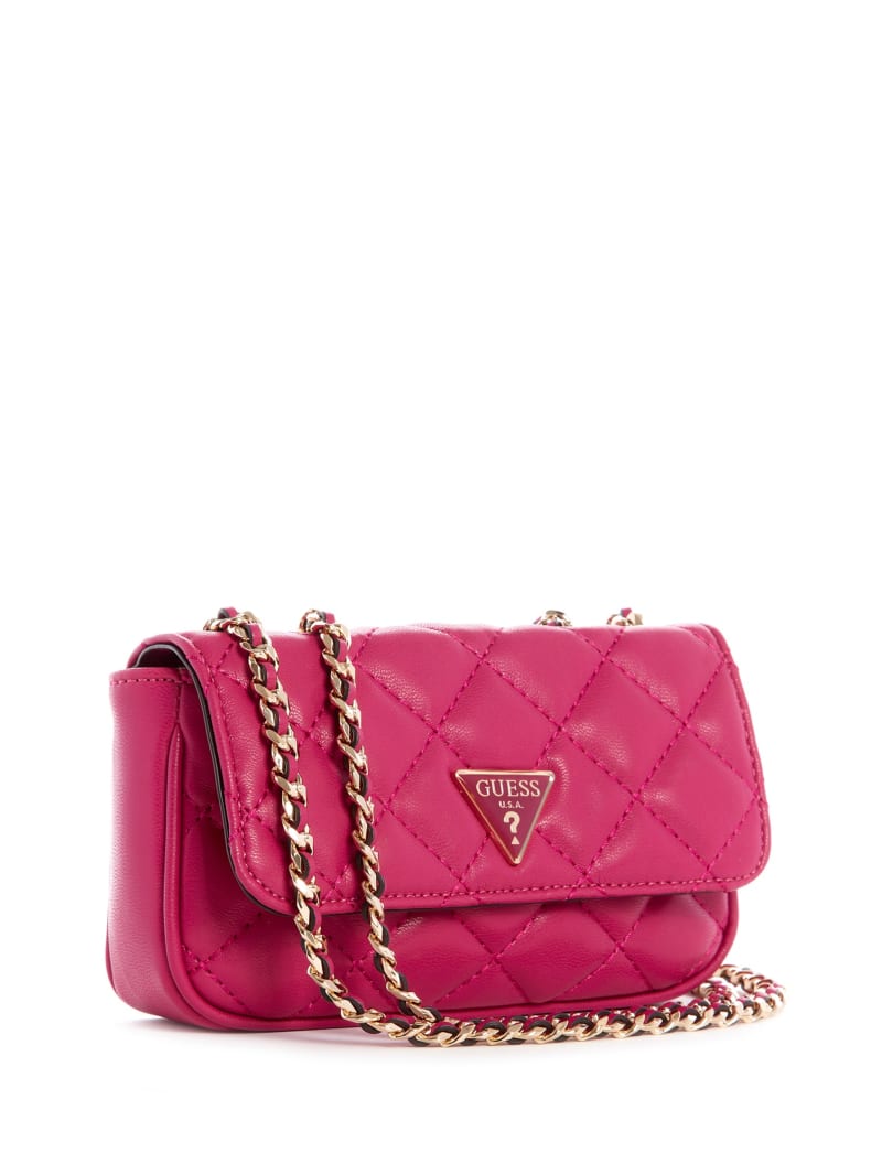 Guess Cessily Quilted Convertible Women's Mini Bag Fuchsia | 9165-UNDOX