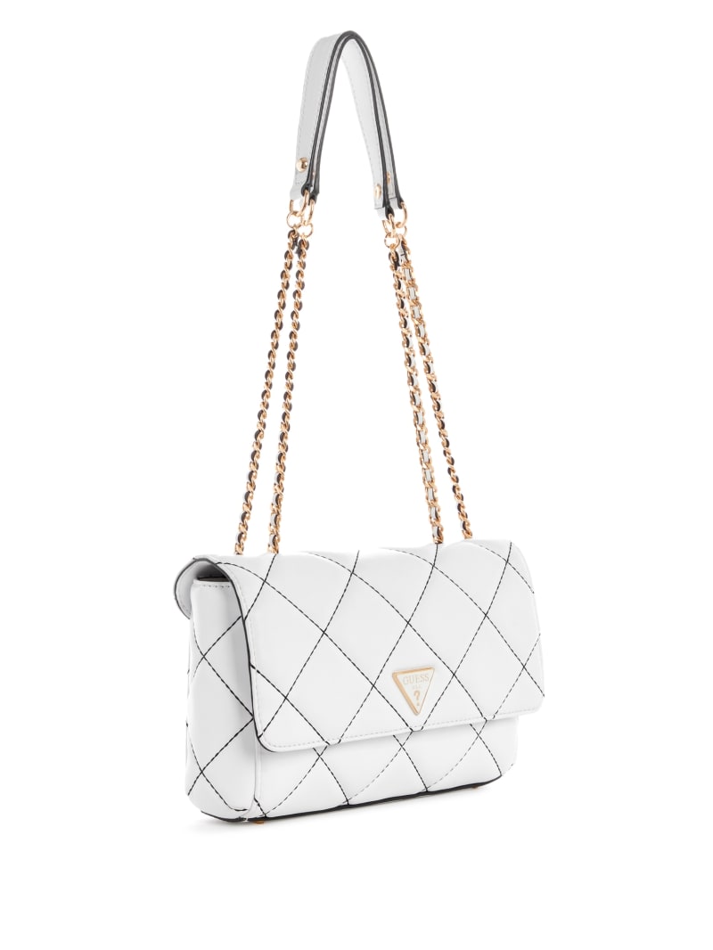 Guess Cessily Quilted Convertible Women's Crossbody Bags White | 9214-KQVUJ