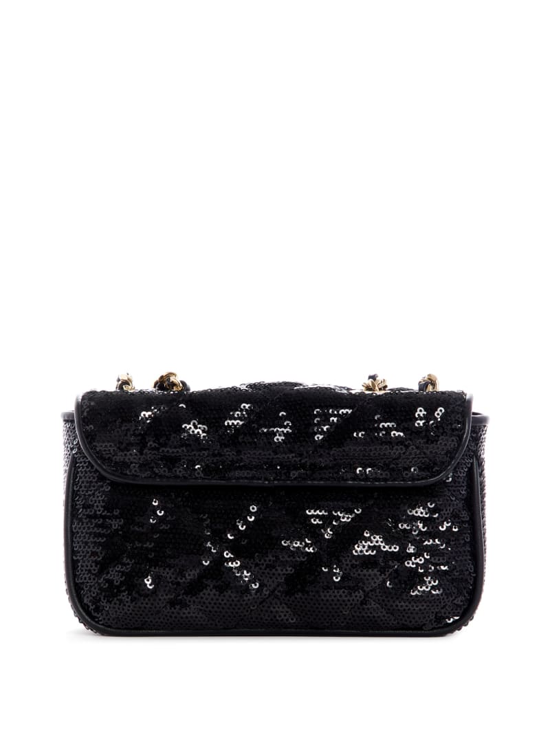 Guess Cessily Sequins Convertible Women's Mini Bag Black | 5106-ZUNMH