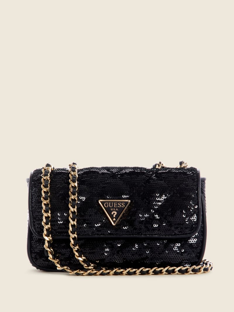 Guess Cessily Sequins Convertible Women\'s Mini Bag Black | 5106-ZUNMH