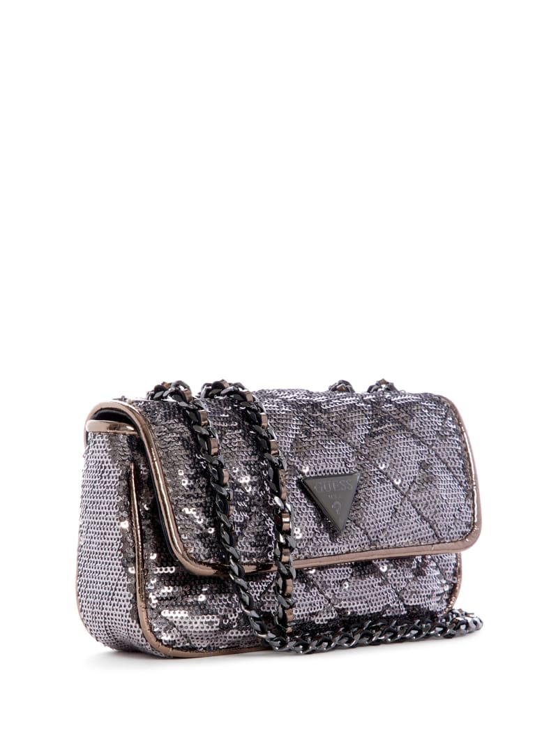 Guess Cessily Sequins Convertible Women's Mini Bag Silver | 8042-XFWTY