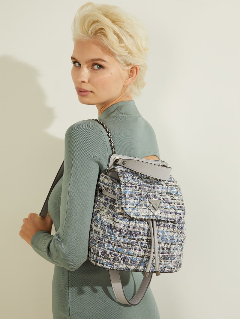 Guess Cessily Tweed Convertible Women's Backpacks Wash | 2460-OGAET