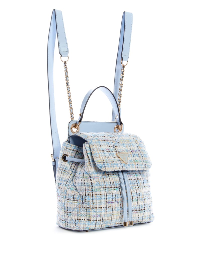 Guess Cessily Tweed Convertible Women's Backpacks Blue | 2468-AUBDG