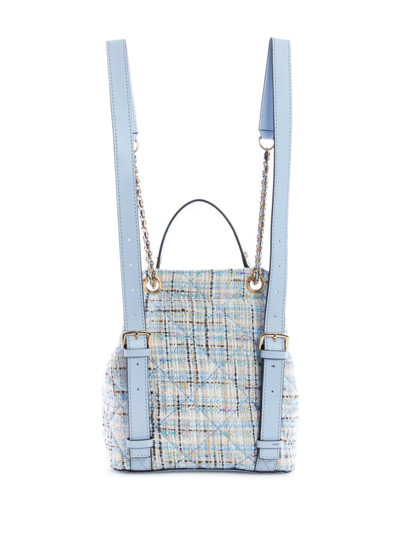 Guess Cessily Tweed Convertible Women's Backpacks Blue | 2468-AUBDG