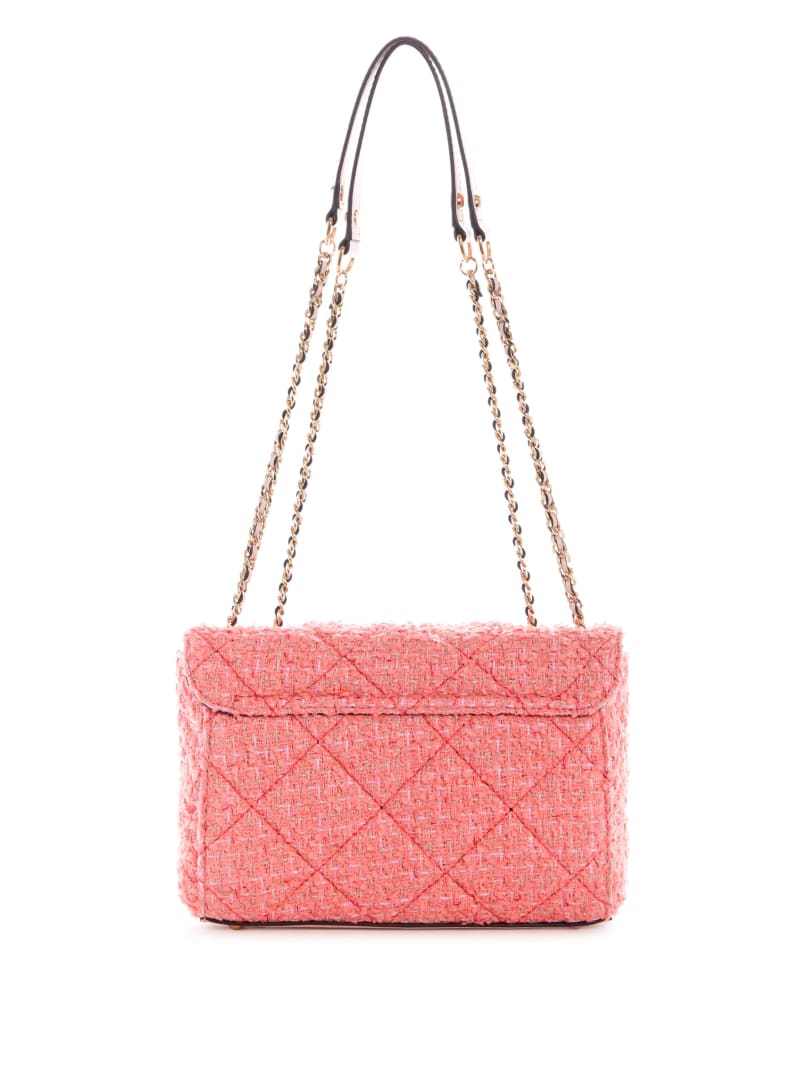 Guess Cessily Tweed Convertible Women's Crossbody Bags Coral | 2576-XVJWR