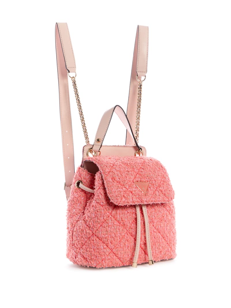 Guess Cessily Tweed Convertible Women's Backpacks Coral | 2903-EAIJQ