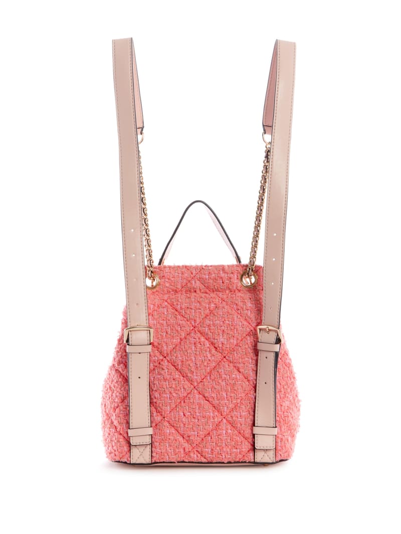 Guess Cessily Tweed Convertible Women's Backpacks Coral | 2903-EAIJQ