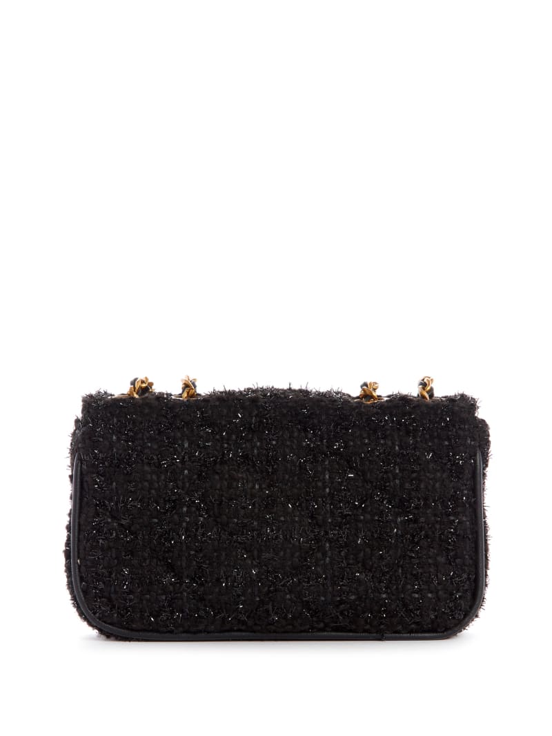 Guess Cessily Tweed Convertible Women's Mini Bag Black | 3481-BHYIP