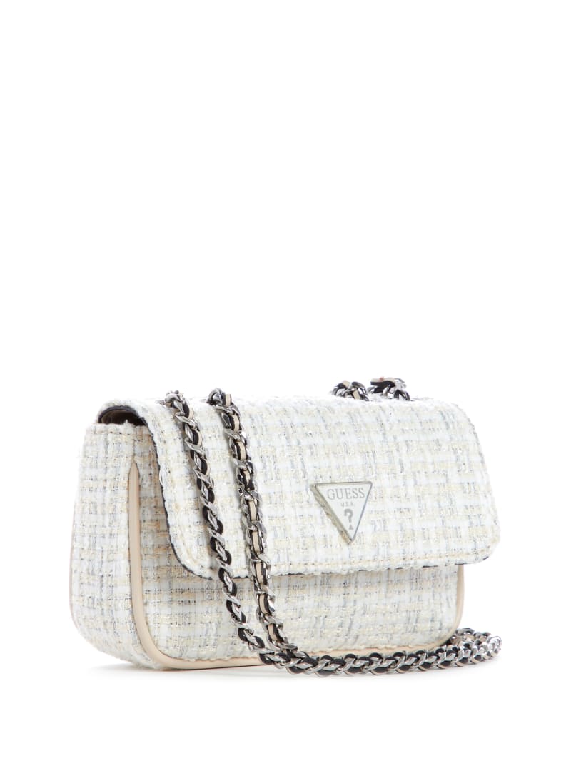 Guess Cessily Tweed Women's Crossbody Bags White | 9821-FHUML