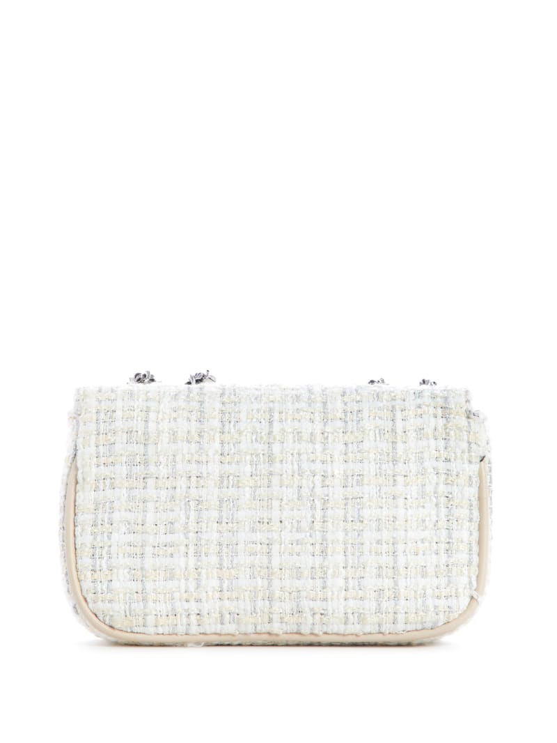 Guess Cessily Tweed Women's Crossbody Bags White | 9821-FHUML