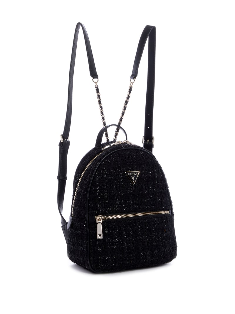 Guess Cessily Velvet Women's Backpacks Black | 9852-LPMBI