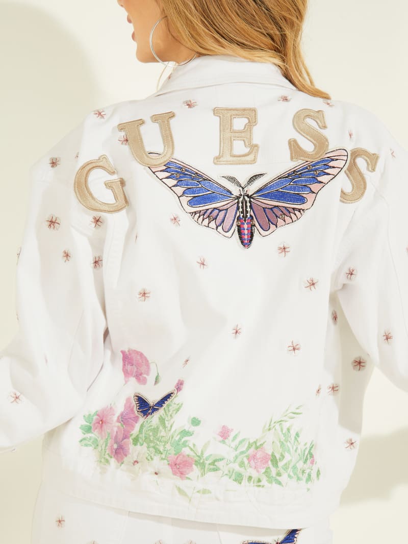 Guess Clara White Denim Women's Jackets White | 7426-URKLV