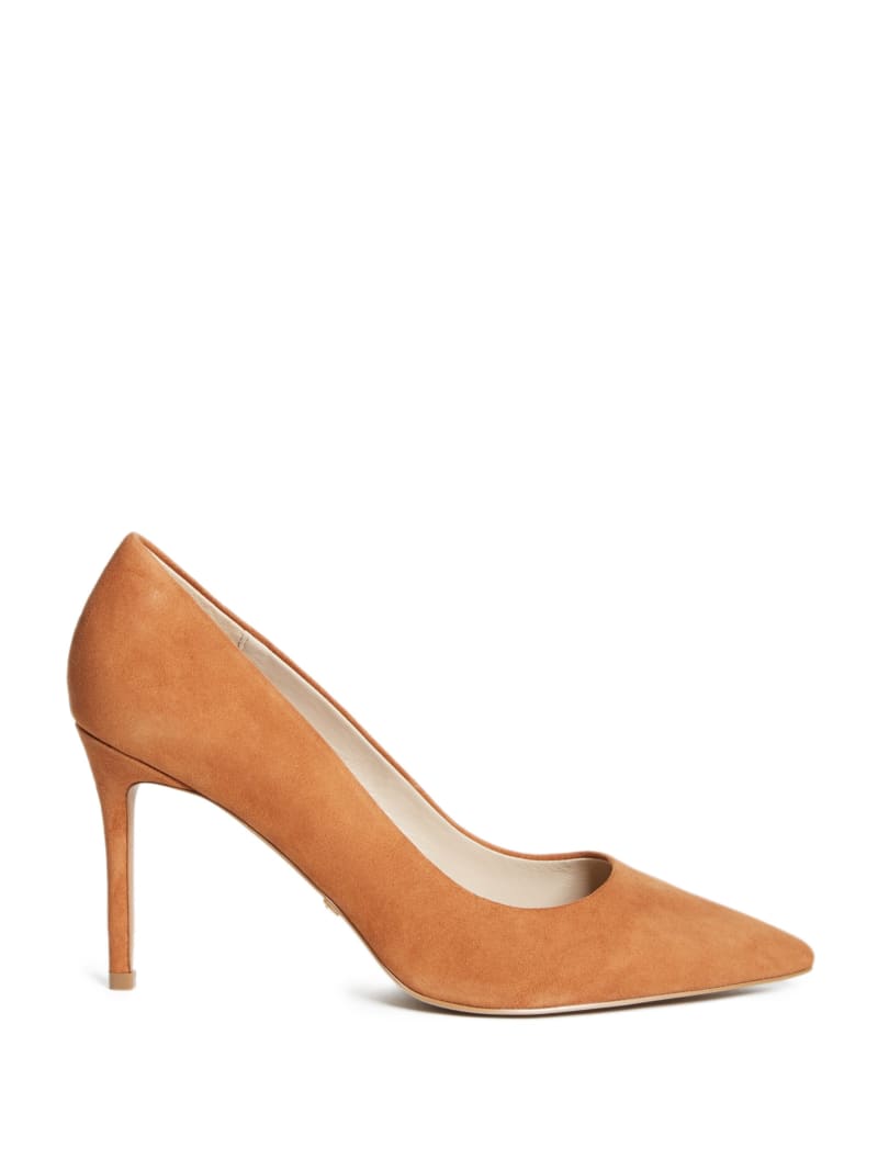 Guess Classic Suede Women's Pumps Brown | 9638-IDVCZ