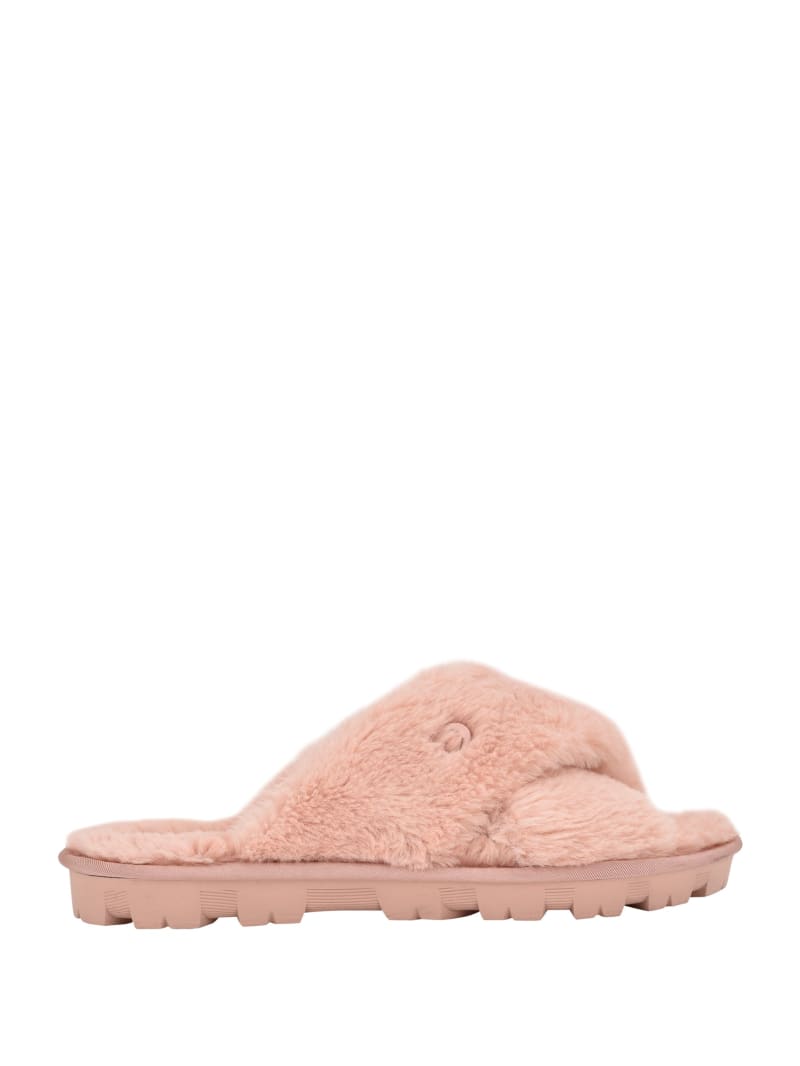 Guess Crisscross Fur Slipper Women's Sandals Light Pink | 5782-CPUZT