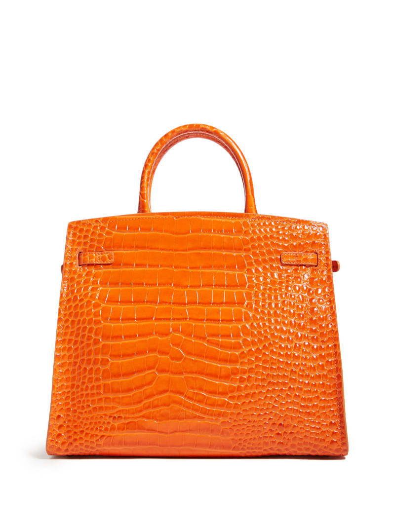 Guess Cristina Croc Leather Women's Satchel Bags Orange | 0381-QIVKP