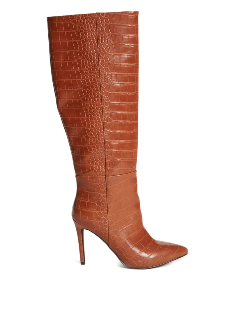 Guess Croc Knee-High Women's Boots Brown | 1642-GAKJQ