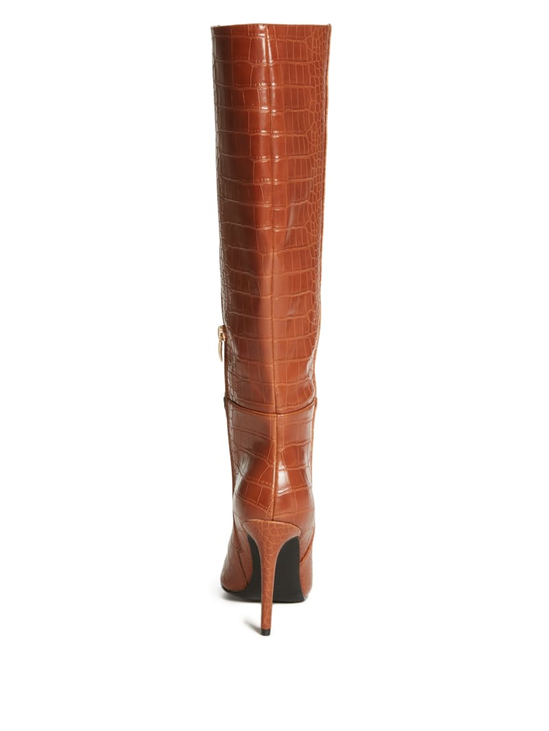 Guess Croc Knee-High Women's Boots Brown | 1642-GAKJQ