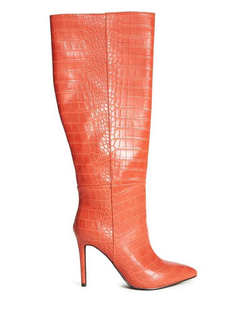 Guess Croc Knee-High Women's Boots Orange | 3780-GXBQH