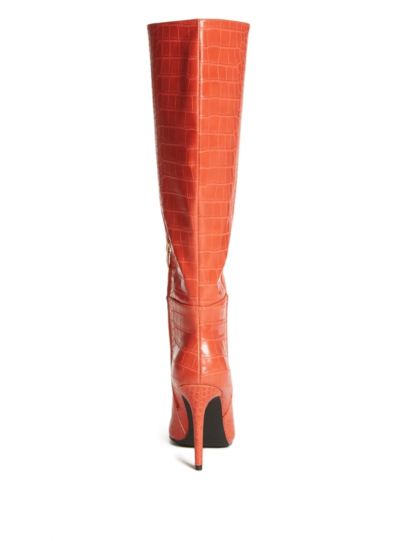 Guess Croc Knee-High Women's Boots Orange | 3780-GXBQH