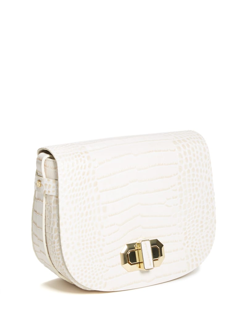 Guess Crocodile Saddle Women's Handbag White | 9540-XFGKZ