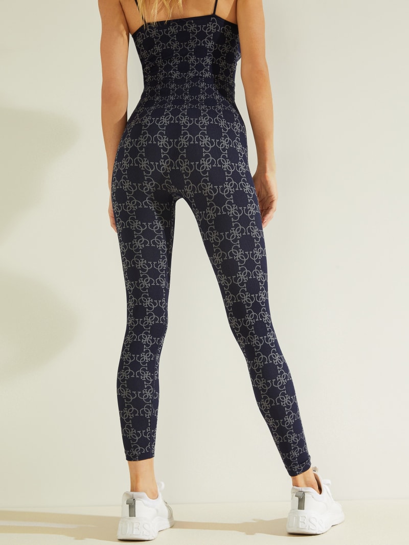 Guess Della Logo Print Leggings Women's Pants Navy | 3067-EJXHG