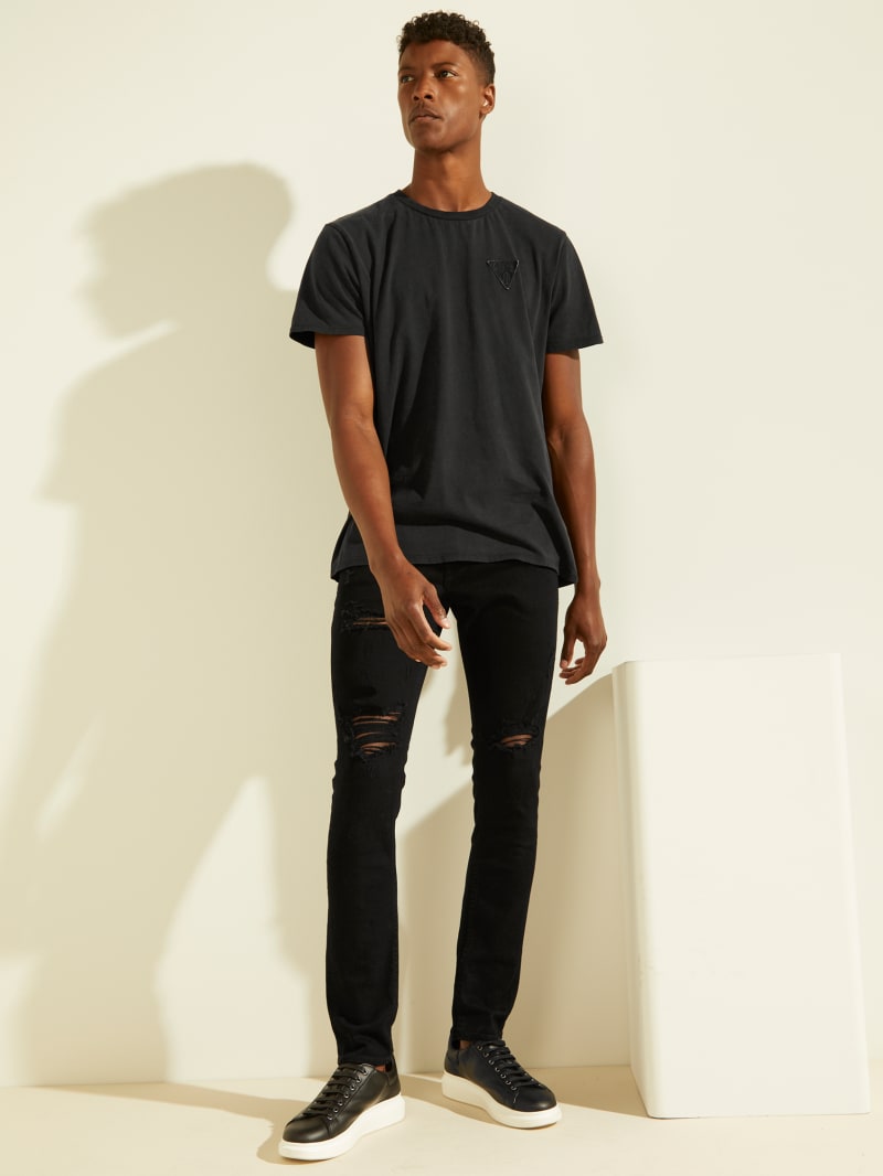 Guess Destroyed Skinny Men's Pants Black | 3870-DSXAR