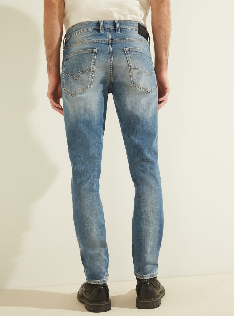 Guess Distressed Slim Tapered Men's Pants Blue | 7628-LNHBY