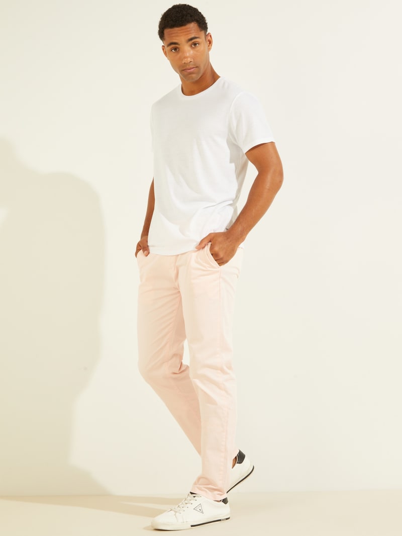 Guess Duke Twill Chinos Men's Pants Pink | 5289-QVDJG