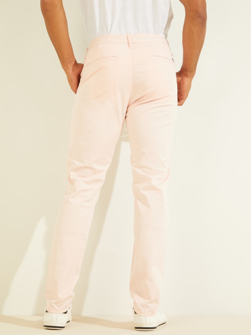 Guess Duke Twill Chinos Men's Pants Pink | 5289-QVDJG