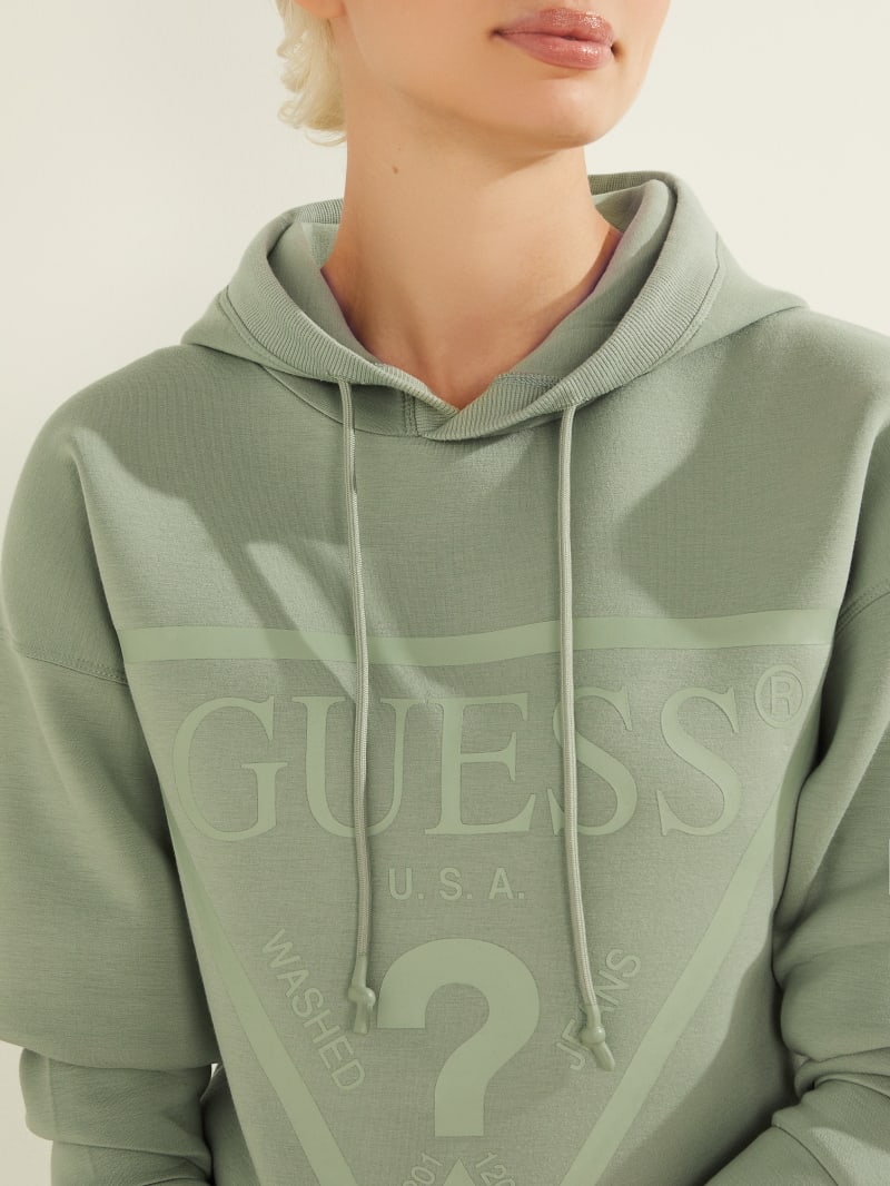 Guess Eco Alisa Logo Women's Hoodie Green | 7310-BOVDX