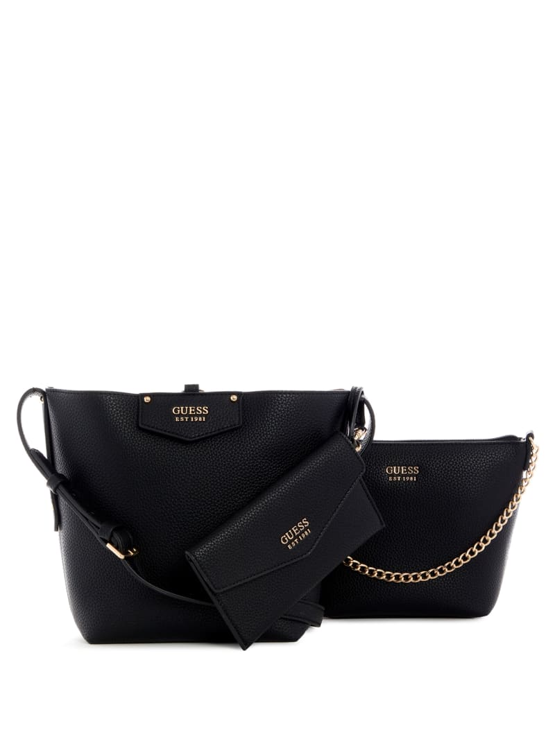 Guess Eco Brenton Bucket Women's Shoulder Bags Black | 1208-VUIQO